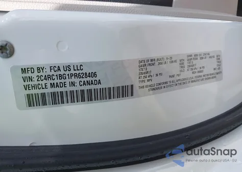 2023 Chrysler Pacifica Touring L из США, поврежденный, VIN 2C4RC1BG1PR628406